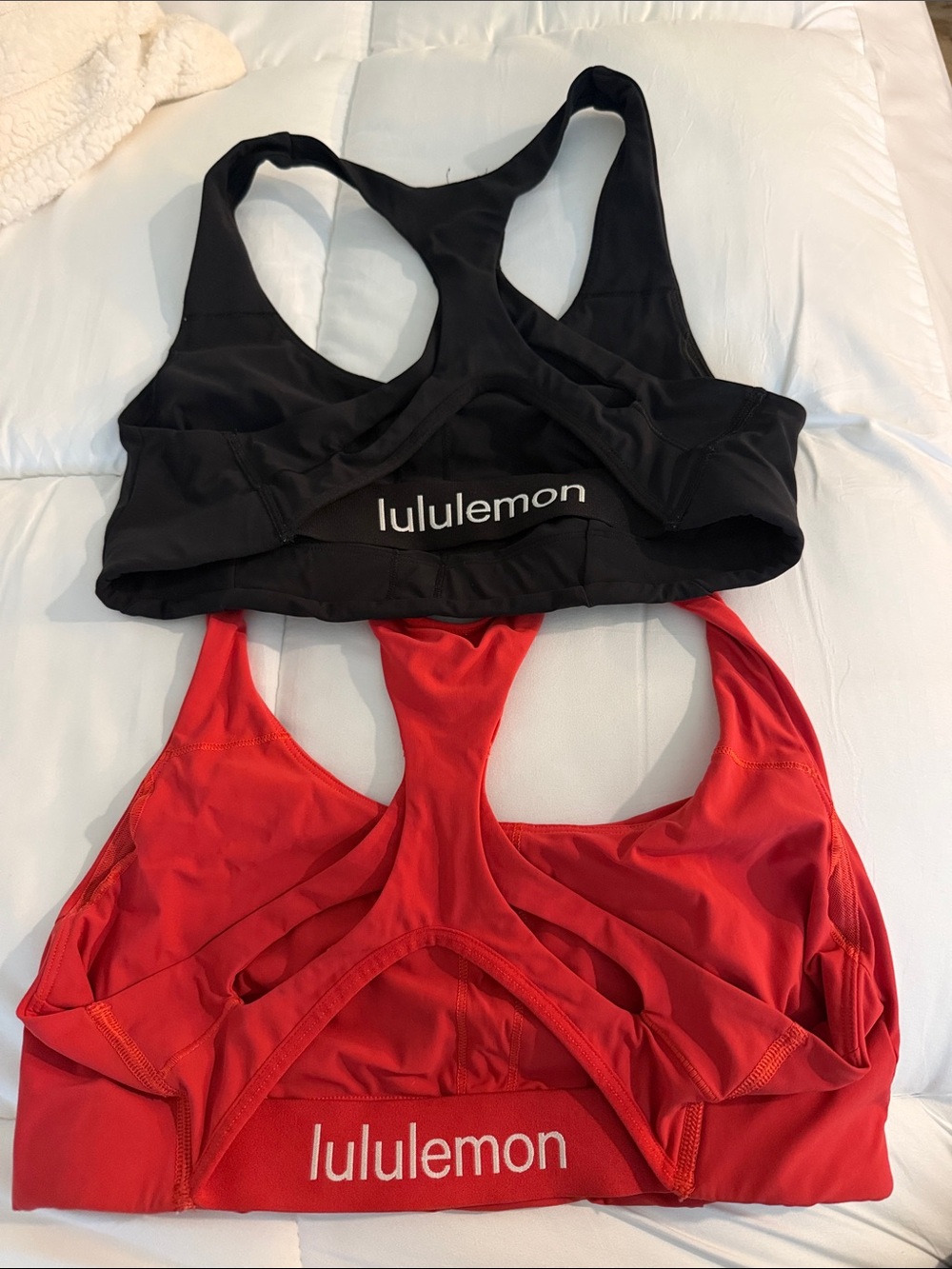 lululemon athletica Racerback Sports Bras - Black & Red